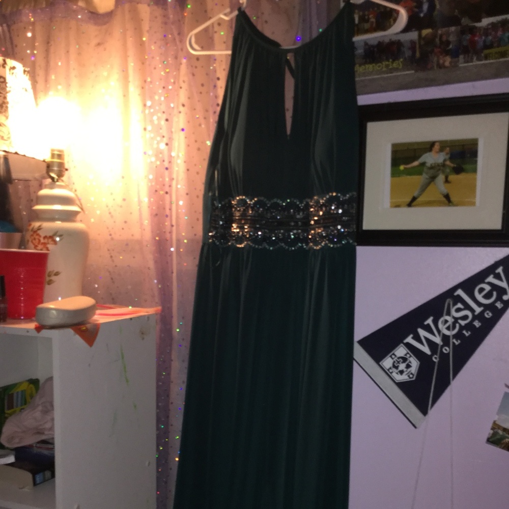 Long green prom dress